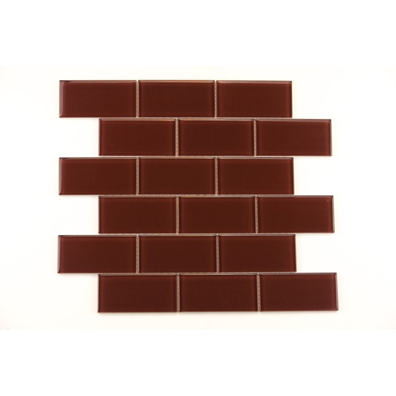Torch Song 2'' W x 4'' L Glass Tile Mosaic Sheet, Scotch