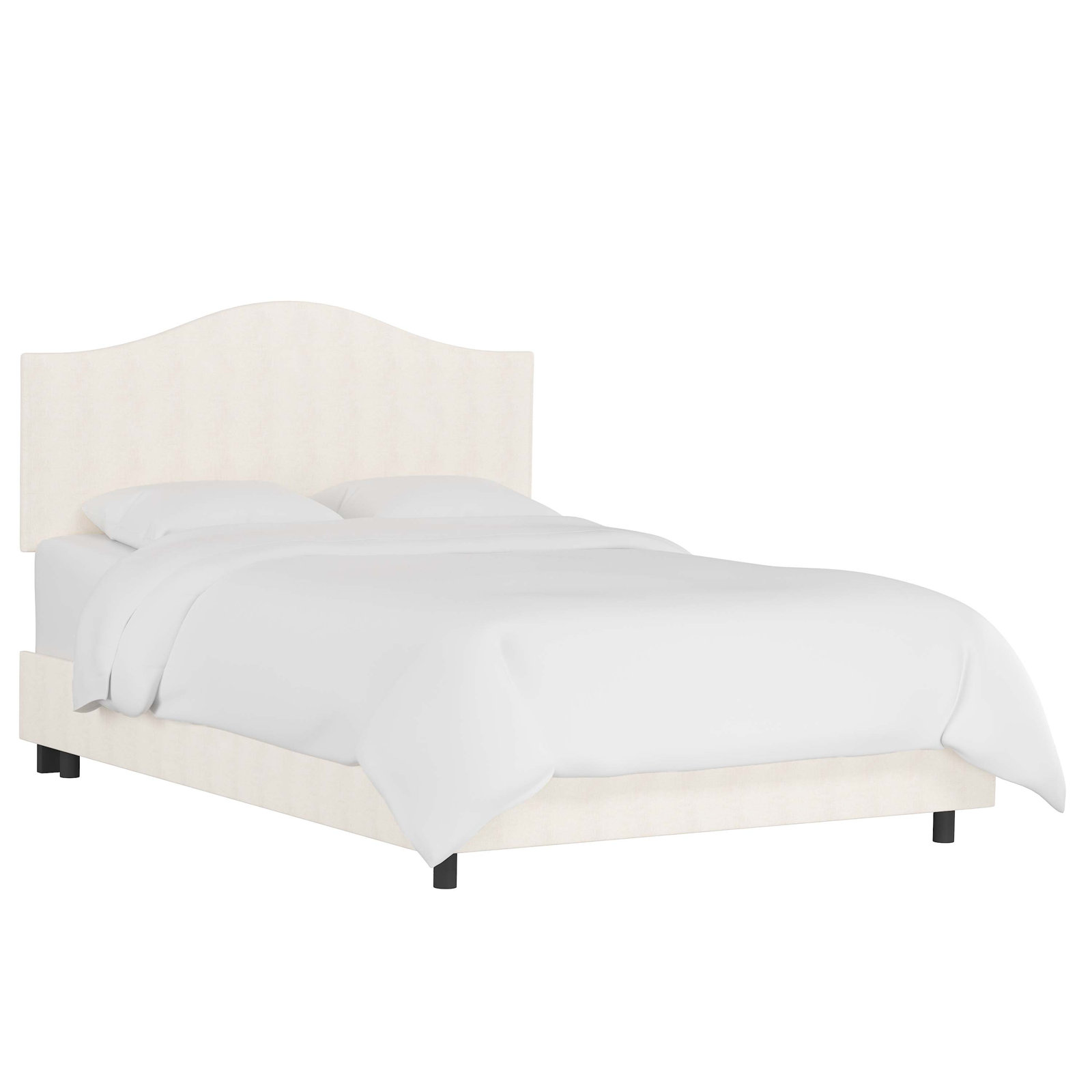Morris Upholstered Standard Bed, Full, Zuma White Textured Linen