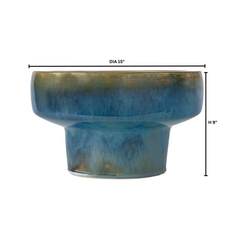 Elevated Earthenware Decorative Bowl