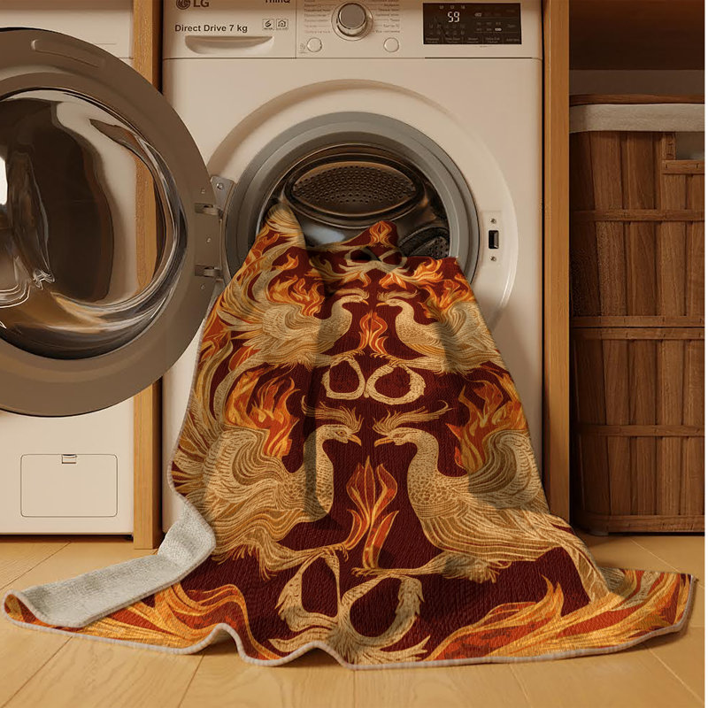 Tapis brun français lavable à la machine, Rond 8 pi
