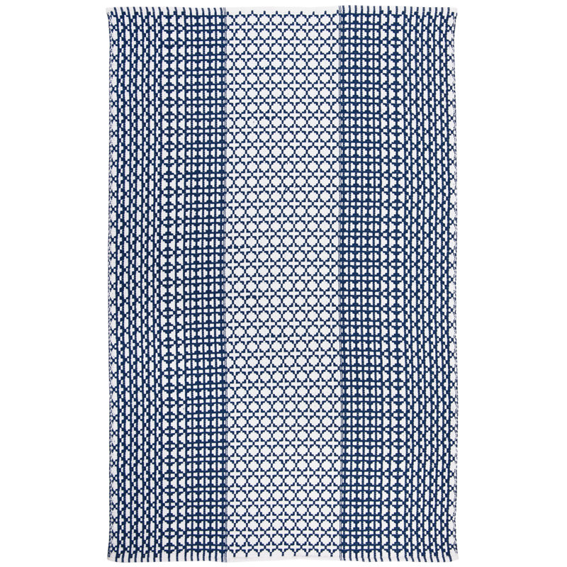 Amaral Hand Woven Cotton Geometric Rug, Rectangle 5' x 8'