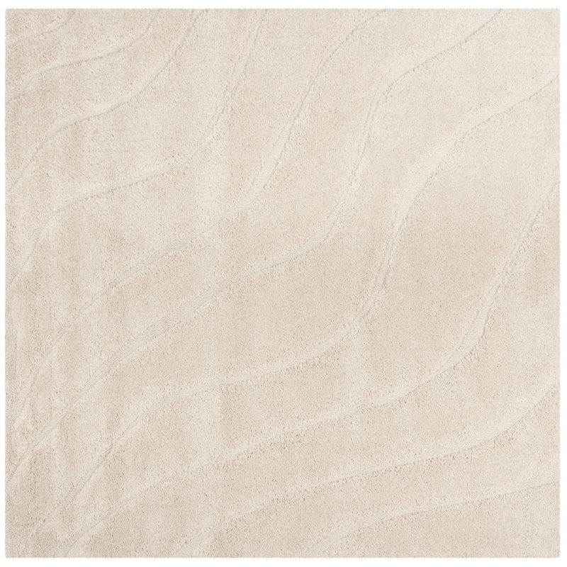Tapis crème à motif abstrait Ashal, Carré 6 pi 7 po, Cream
