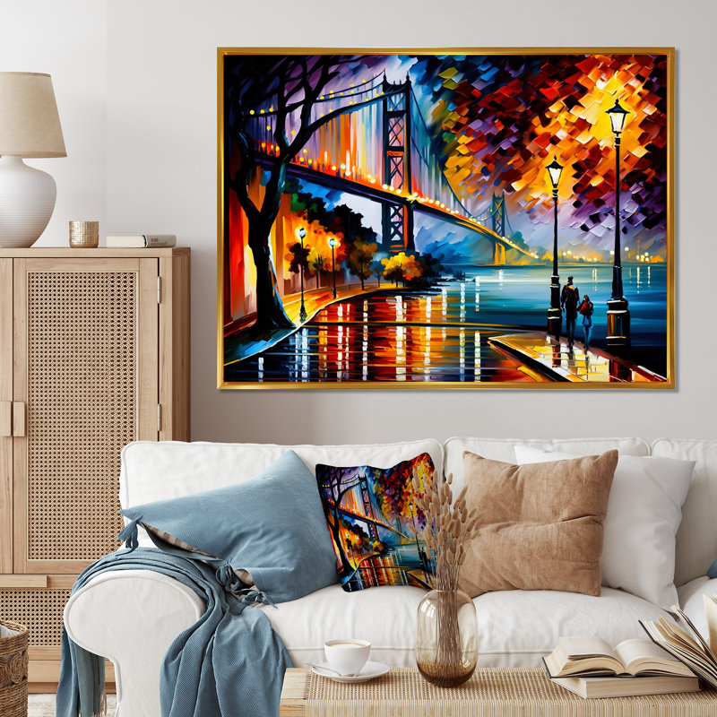 «Colorful San Francisco I», reproduction sur toile, Cadre noir, H 12 po x l 20 po x P 1 po