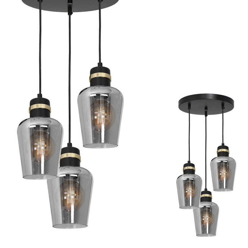 Yacat 3 - Light Black Jar Pendant