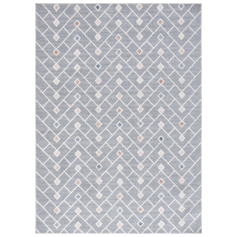 Tapis lavable Artavious 230 en gris / multicolore, Rectangle 8 pi x 10 pi