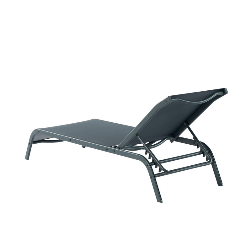 Divona 195cm Long Reclining Single Chaise, Black