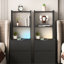 Table de chevet moderne noire avec station de charge, armoire de nuit et verrouillable pour le rangement intelligent de la chambre à coucher: chevet-1222498465