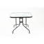 Table de salle à manger de patio de 35 pouces avec plateau en verre trempé Tangkula, table de bistro carrée pour 4 personnes avec trou pour parasol de 1,5 po et structure en métal robuste, table de salle à manger de patio pour la cour, la pelouse, la terrasse et la piscine