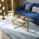 Braeli Modern Tempered Glass Accent Coffee Table with Metal Frame