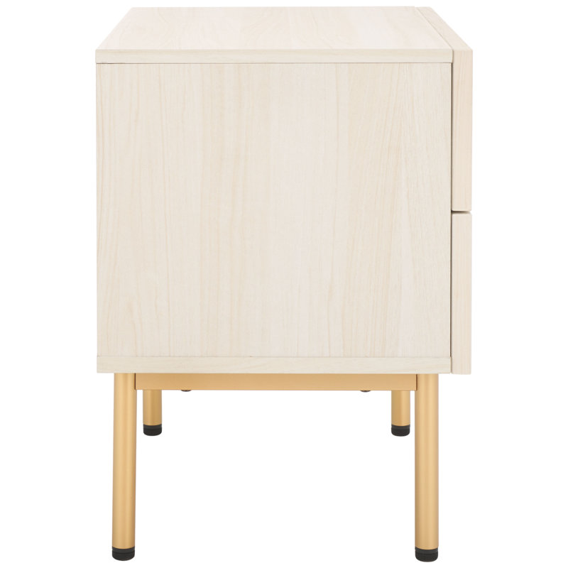 Casmira 21.65'' W Nightstand, Bleached White/Gold