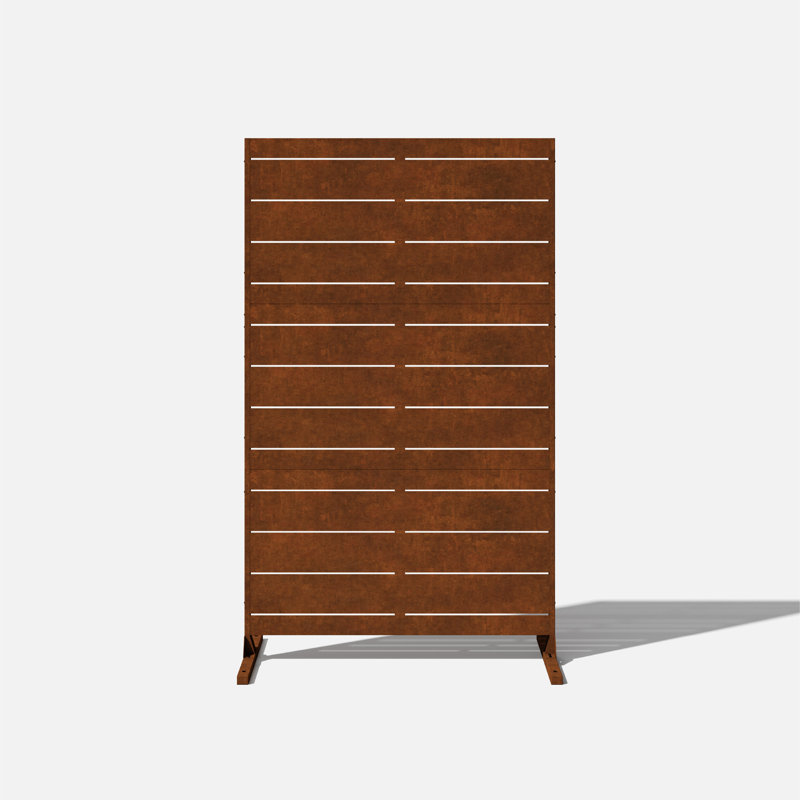 Corten Steel 76" Folding Privacy Screen for Outdoor Spaces
