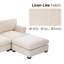Fauteuil modulaire sans accoudoirs, canapé modulaire en tissu texturé en lin-199488607