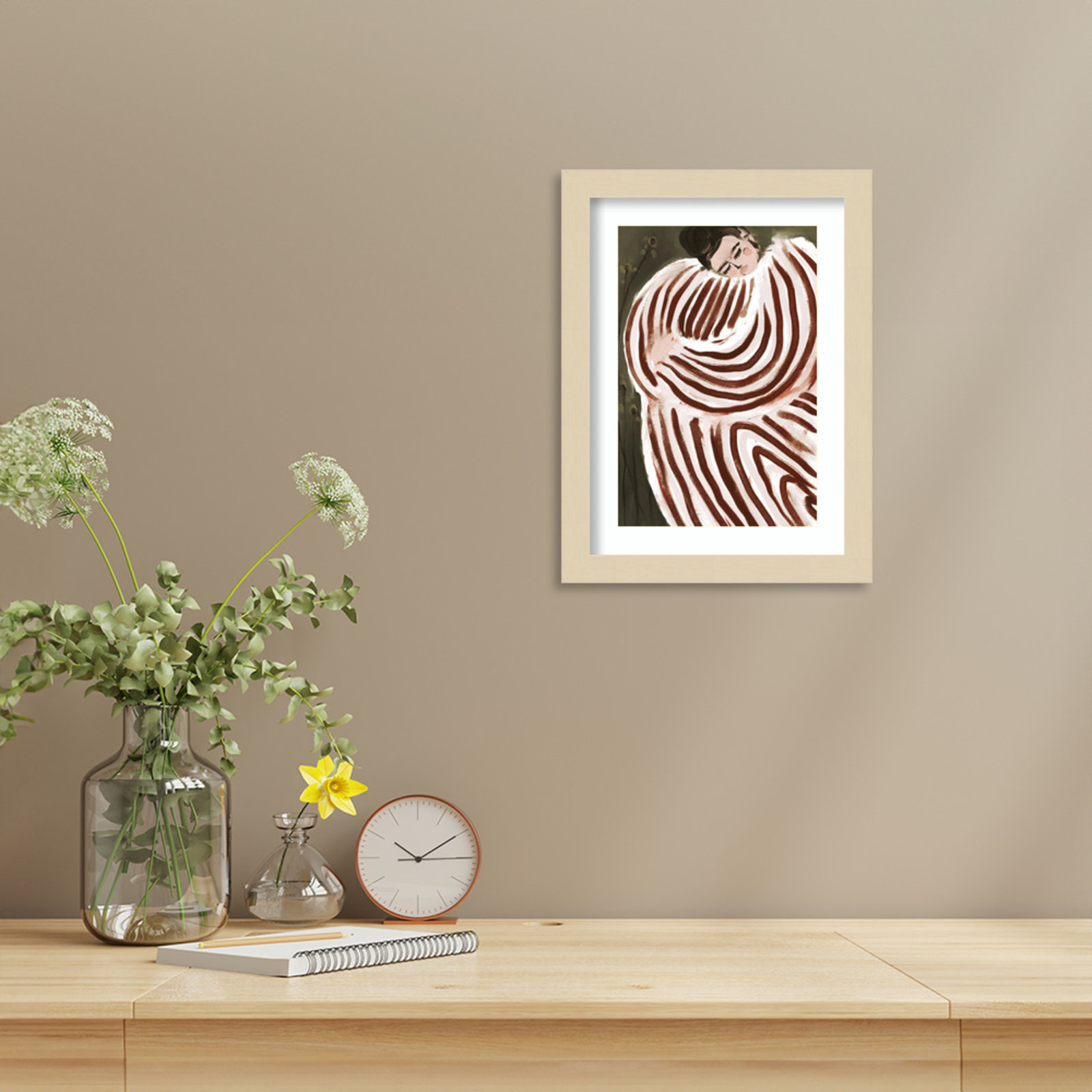 Galya "Sleeping Princess" Print, Brown, 13" H x 10" W