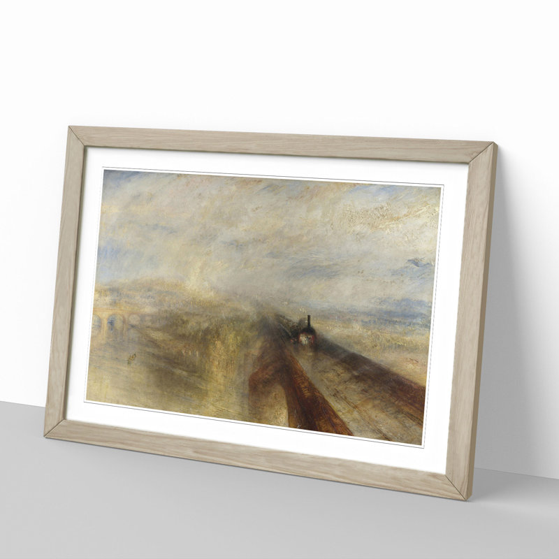 Rain, Steam and Speed by Joseph Mallord William Turner - Picture Frame Painting, Oak Framed, 27cm H x 36cm W x 2cm D