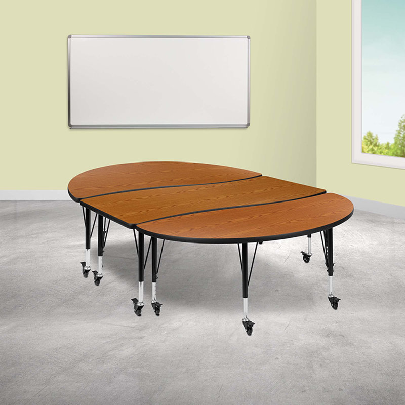 Ensemble de 3 tables d'activités Goddard, L 60 po x P 86 po x H 17 à 25 po, Chêne