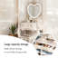 Meuble-lavabo compact 31,5 po en bois massif avec miroir en forme de cœur