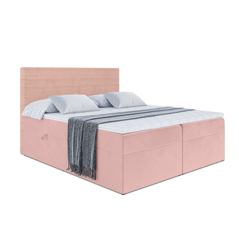 Bed, 140 x 200cm, Antique pink and pink