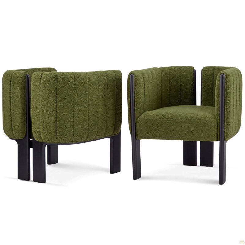 Ensemble de 2 chaises de salle à manger, 2, Vert, Noir