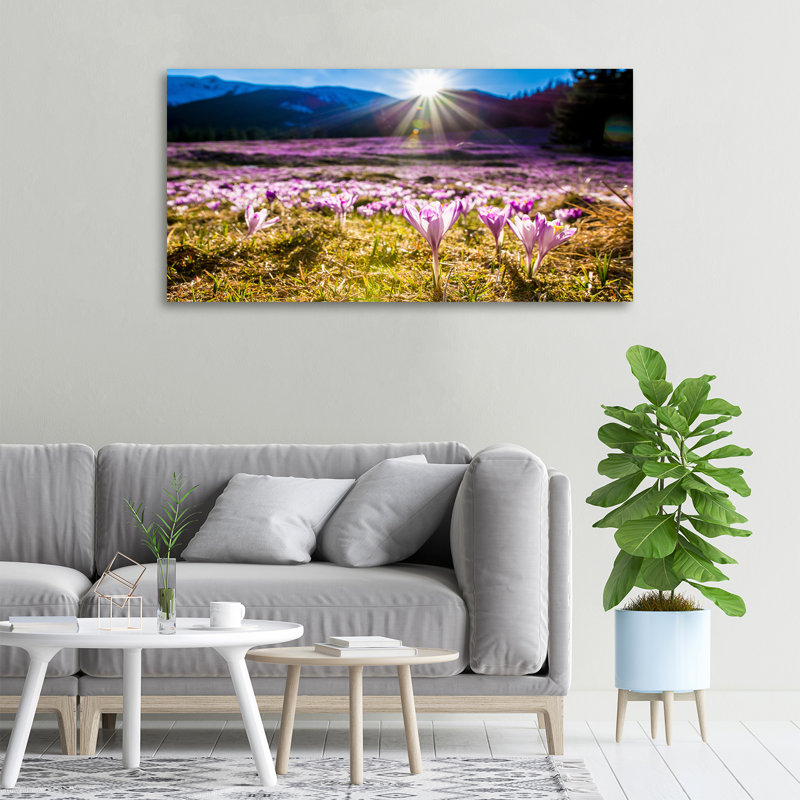 Crocuses In The Clearing - Wrapped Canvas Print