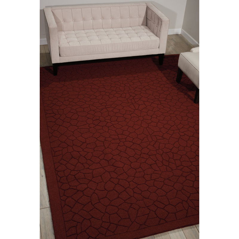 Garrastegui Wool Geometric Indoor Rug, Rectangle 7'9" x 9'9"