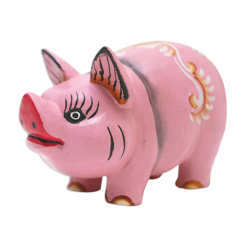  Handmade Fashionable Piggy Wood Figurine
