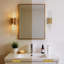 Ensemble de 2 appliques murales modernes dorées avec abat-jour en verre transparent, luminaire de meuble-lavabo rectangulaire pour la chambre à coucher, le couloir et le salon