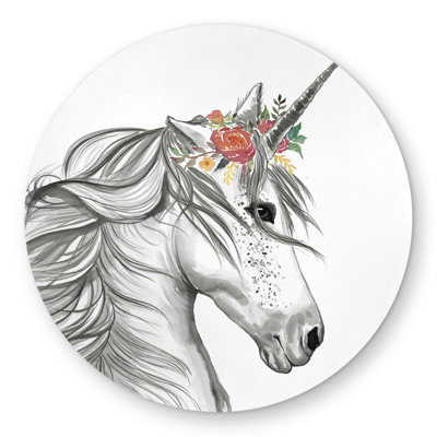Magic Unicorn Pink Round Outdoor Area Rug for Home Decor