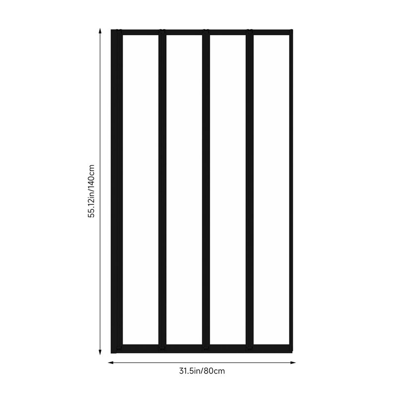 1400mm H Framed Wet Room Glass Screens with Glass, 1400mm H x 800mm W