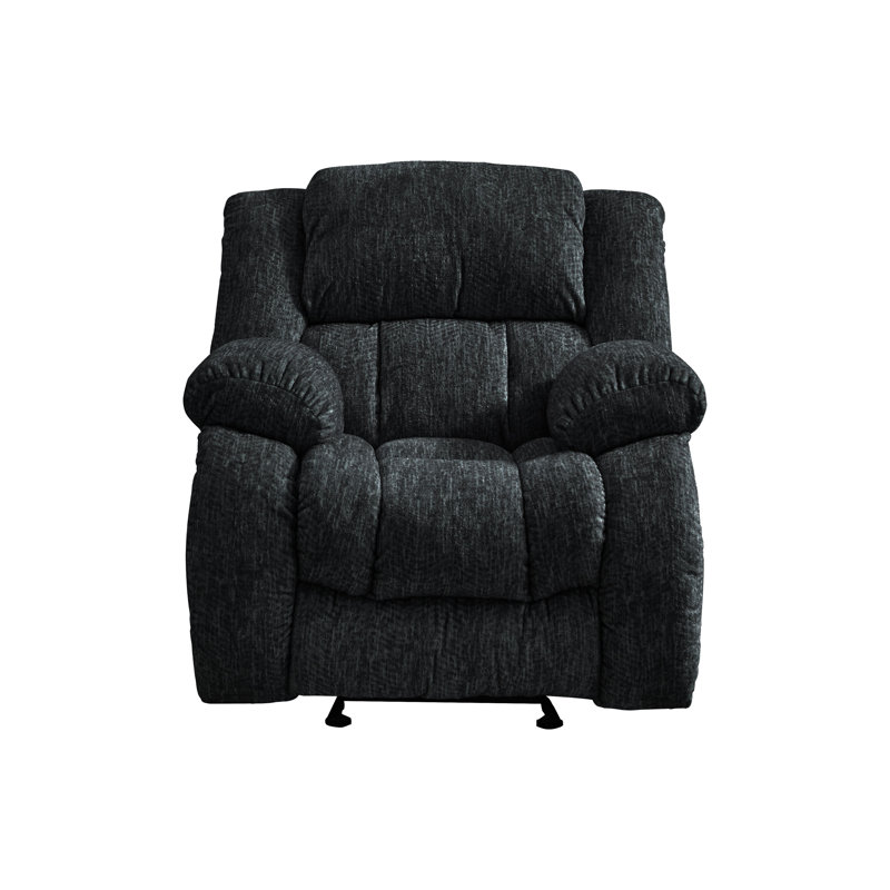Maegen Upholstered Recliner, Black 100% Polyester