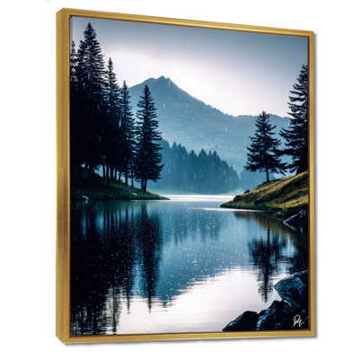 «Morning Lake Calm In Vancouver - Vancouver, art mural, impression sur toile paysage urbain noir