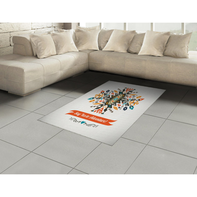 Tribal High Density Long Fiber Poly Threads Decorative Area Rug Carpet, Rectangle 4' x 5'8"