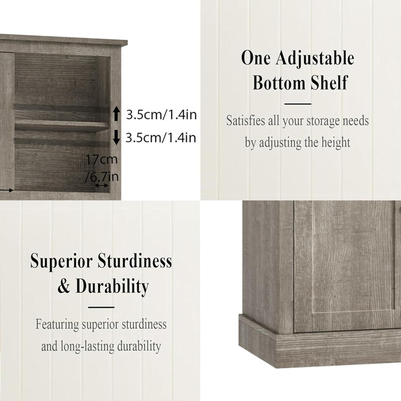 Farmhouse Kitchen Pantry with Drawers & Adjustable Shelves, 71 Inch Tall Freestanding Pantry Storage Cabinet, Coffee Bar Hutch Cabinet for Kitchen, Dining Room