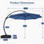 Round Rotating and Adjustable Height Cantilever Umbrella with Crank Lift-1291203207-1291203227