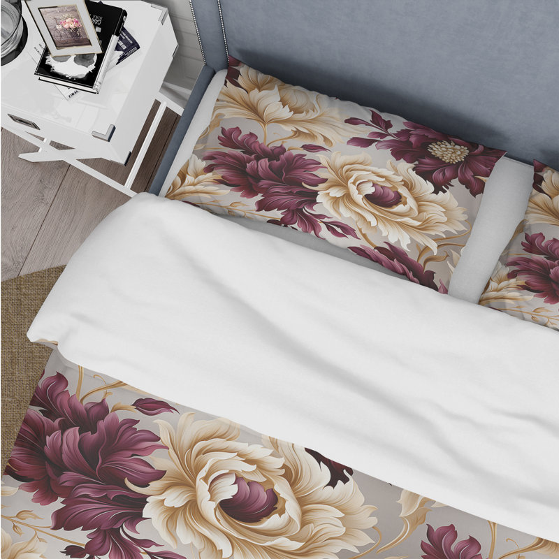 Ensemble de housse de couette Royal Victorian Flourish Victorian, Housse de couette simple + 1 taie décorative stan