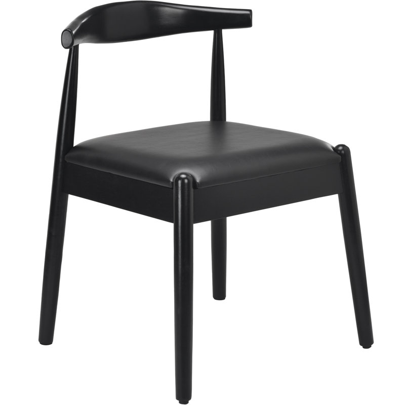 Chaises de salle à manger avec cadres en chêne massif et sièges tissés à la main (2 pièces), Noir