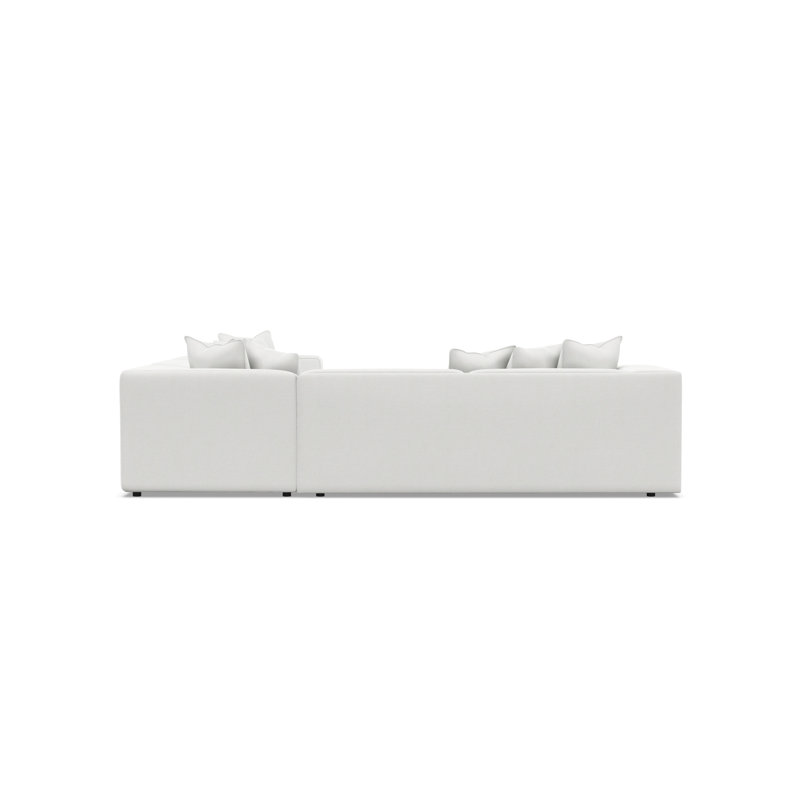 Bliss Sectional, White Polyester Blend, 28" H x 123.5" W x 123.5" D