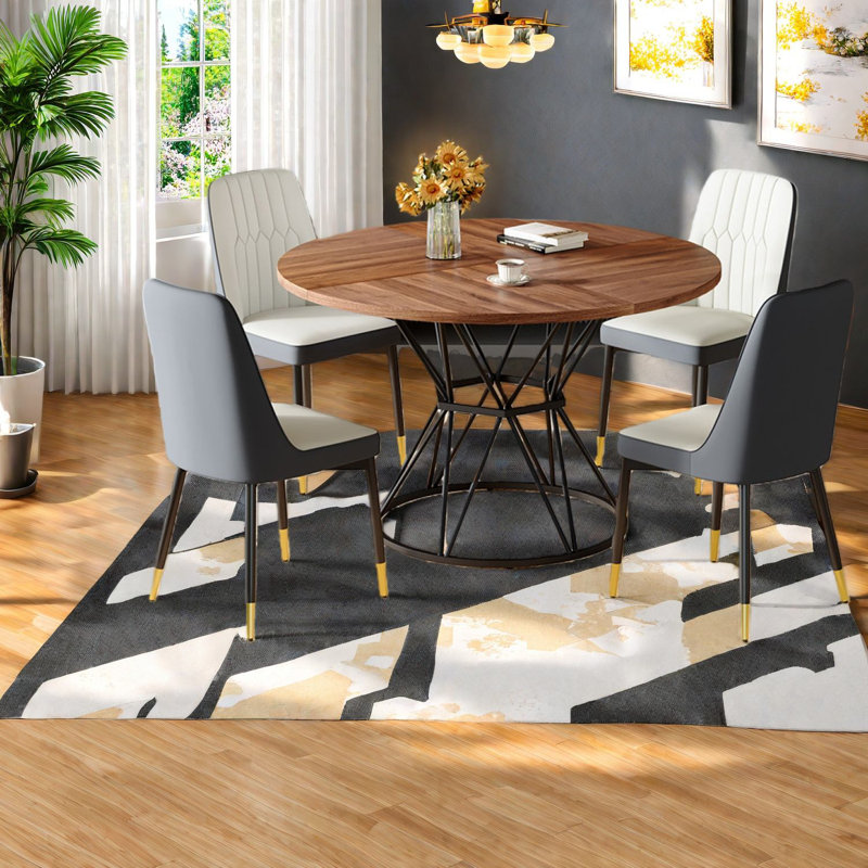Dining Table Sets(must Include Both Table And Chair), Round Mdf Modern Kitchen