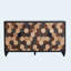 Armoire de rangement vieillie avec motif nid d'abeille, armoire d'appoint moderne avec portes, rangement buffet Buffet