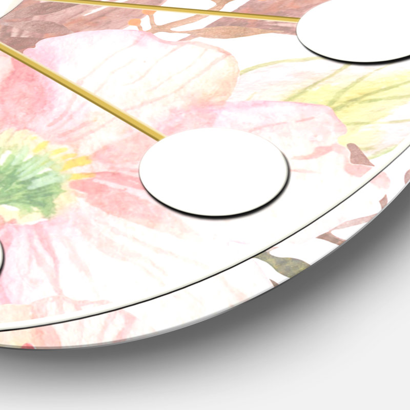 Horloge murale Floral Botanical Retro III - Mid-Century, Moyenne
