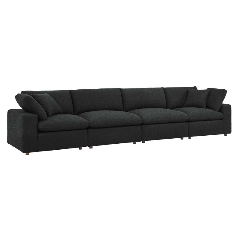 Canapé 4 places Modway Commix, Bouclé noir