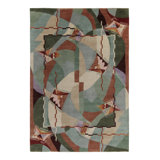 Rug & Kilim’S Chinese Art Deco Rug In Green, Blue & Brown Patterns