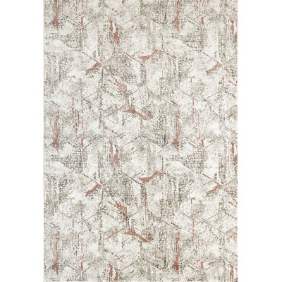 Tapis ivoire/gris/rouge Laurie