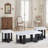 Modern 3-Piece Table Set – Rectangular Shape Coffee Table + 2 Square Shape End Tables – Black Wood Base-615568473