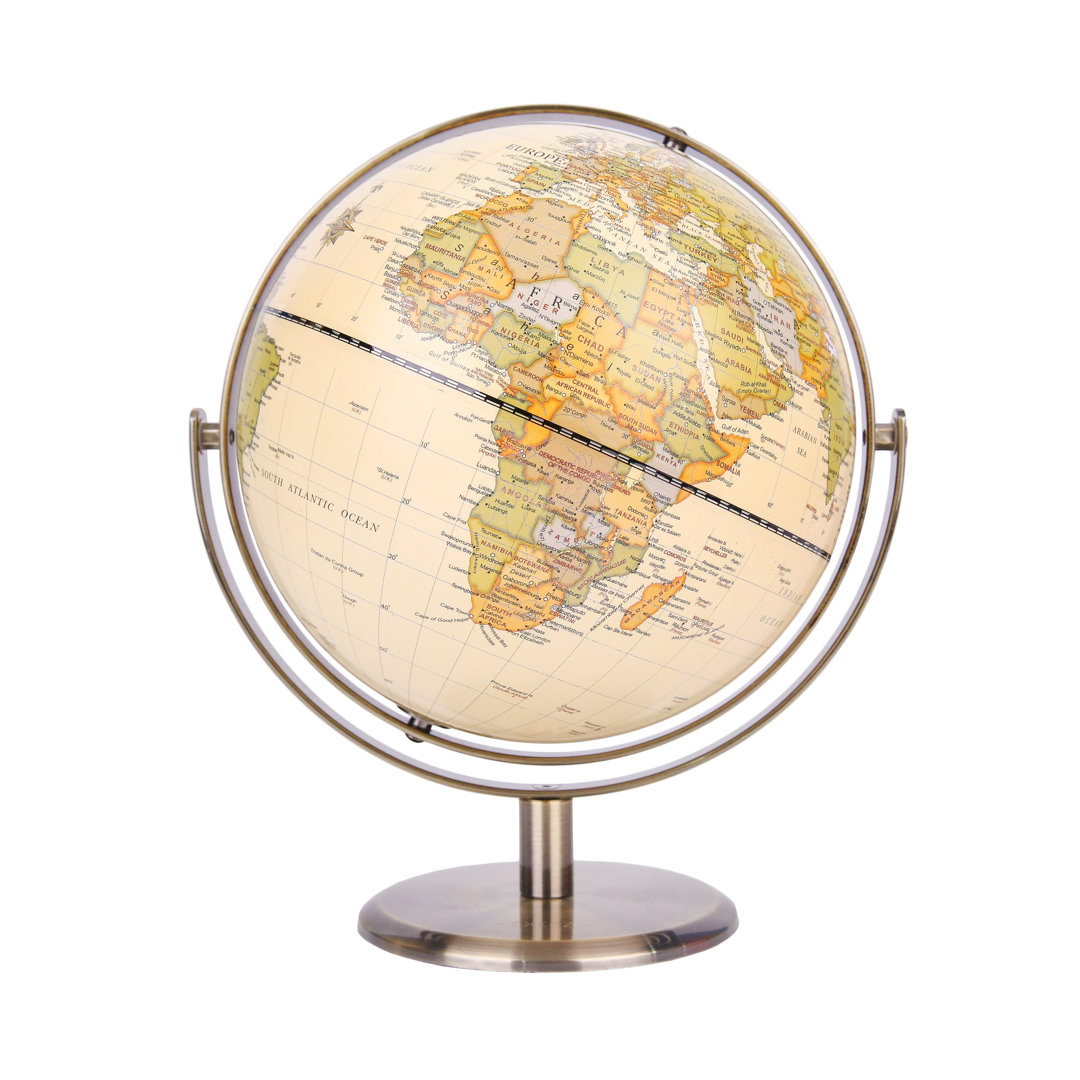 Exerz 20Cm World Globe Antique Globe Metal Arc And Base Bronzed Colour All Direction 360 Rotating Educationalgeographicmodern Desktop Decoration For School - Image 2