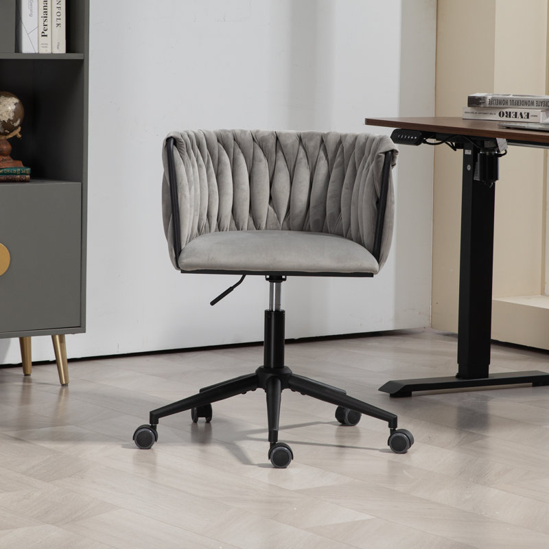 Blen Velvet Task Chair, Grey