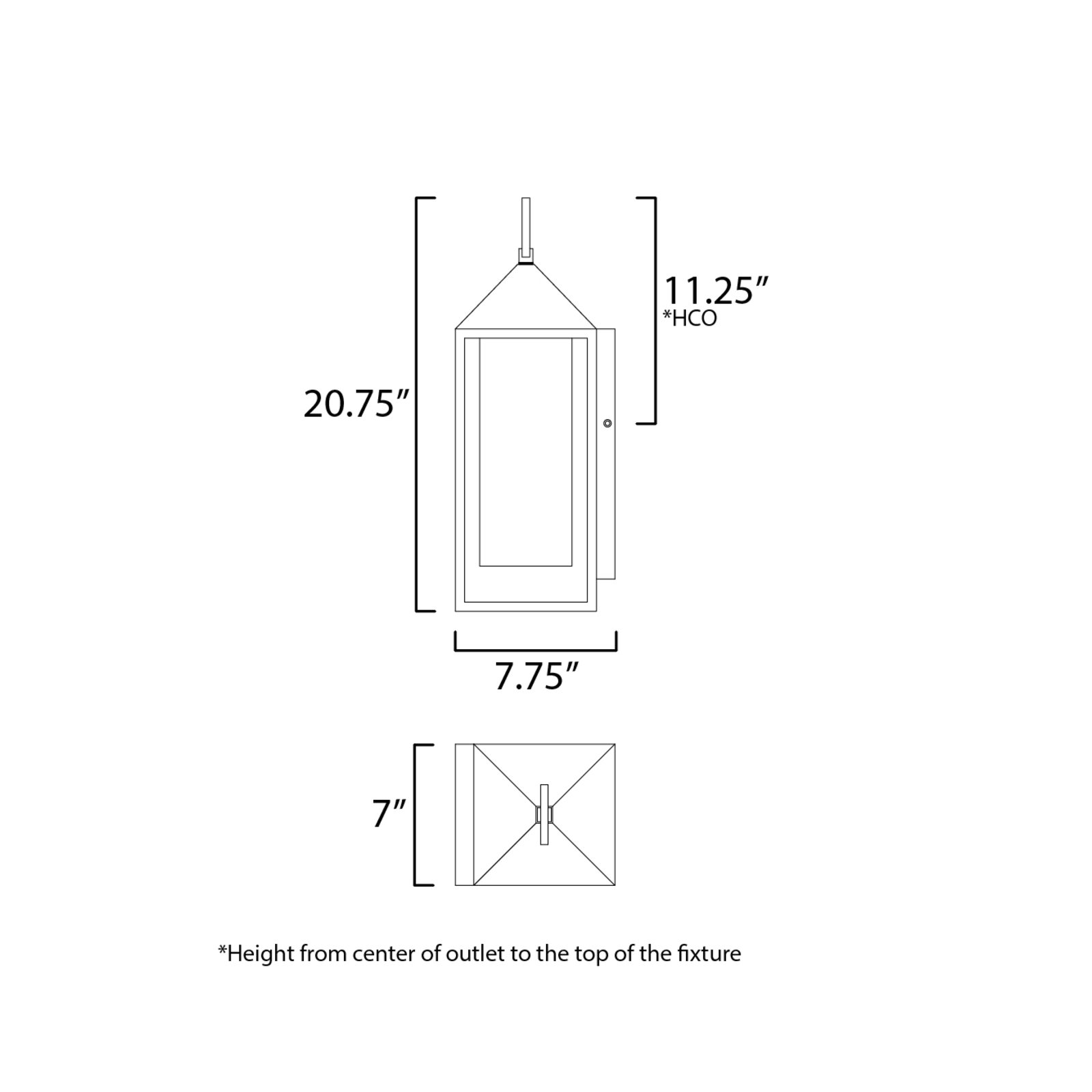 Munich Single Light Outdoor Aluminum Wall Light, 20.75" H x 7" W x 7.75" D