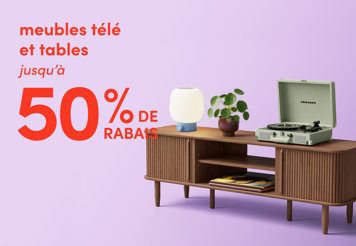 TV stands and living room tables up to 50% off.
