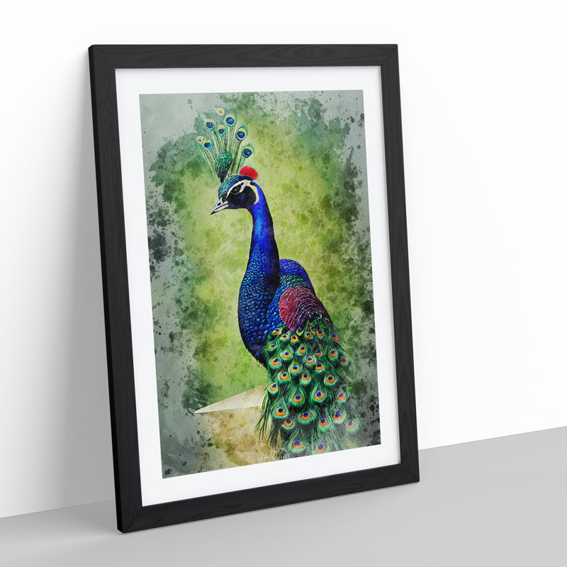 Peacock No.1 - Framed Print, Black, 64cm H x 46cm W x 2cm D