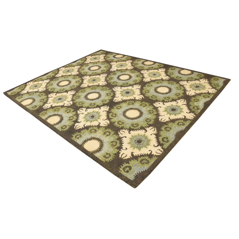 Tapis noir et vert Parris