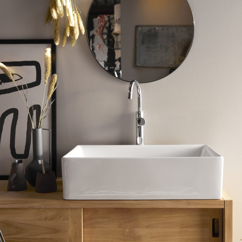Tikamoon Ema 16.14'' Ceramic Rectangular Bathroom Sink